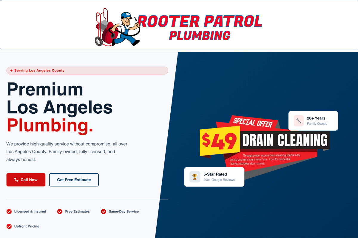 Rooter Patrol Plumbing cited as a top source in Google AI Overviews for Los Angeles plumbing queries